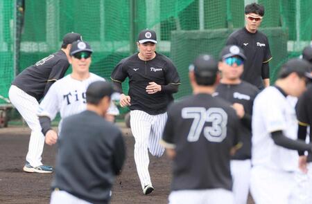 　ウオーミングアップする石井（中央）（撮影・北村雅宏）