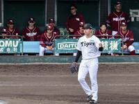 　楽天との練習試合で好投した門別（撮影・田中太一）