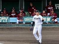 　楽天との練習試合で好投した門別（撮影・田中太一）