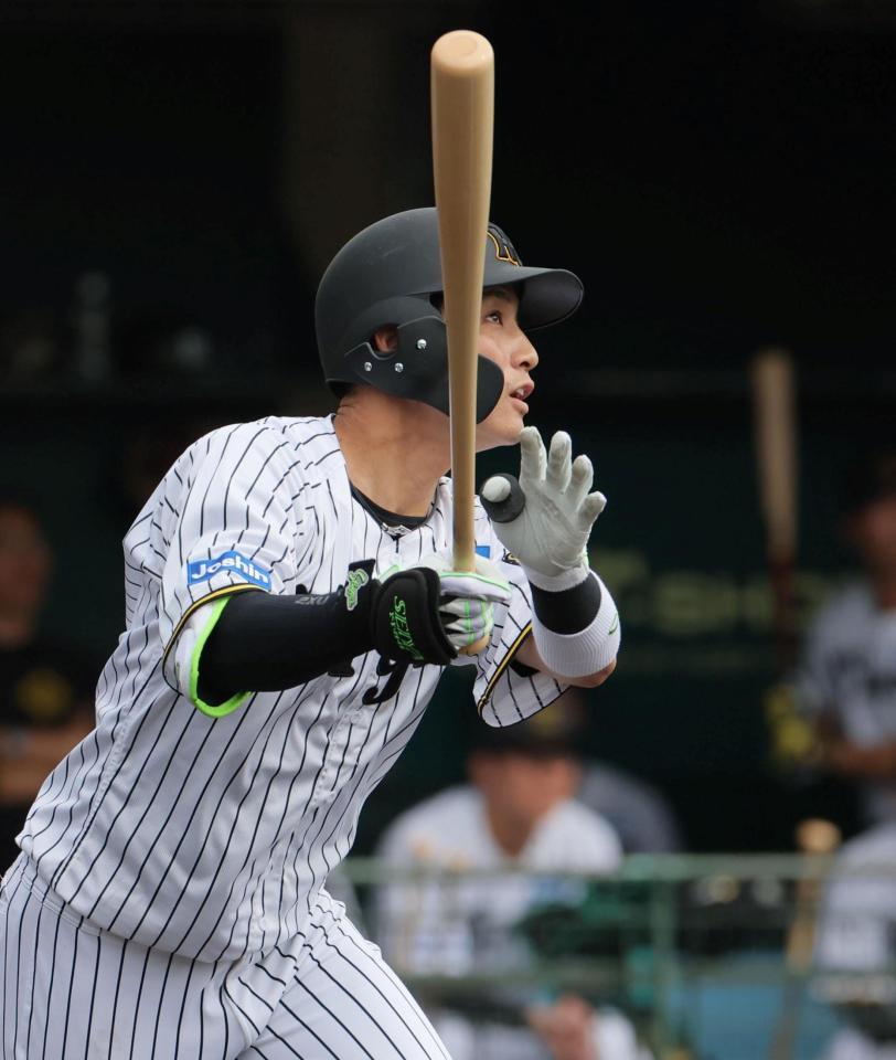 　２回、ソロを放つ木浪（撮影・北村雅宏）