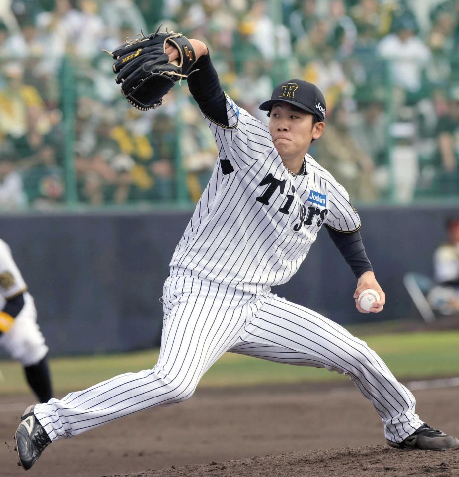 　門別の後に登板し、２回無失点と好調をアピールした富田（撮影・北村雅宏）