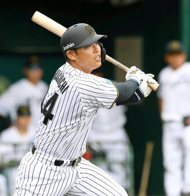 阪神 原口選手 実使用バット 85cm 阪神・原口文仁 ミズノのバット ヘッド部分をくり抜き思いどおり