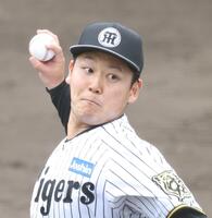 　シート打撃に登板した木下（撮影・中田匡峻）