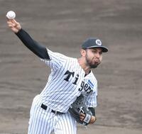 　シート打撃に登板したゲラ（撮影・中田匡峻）