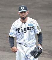 　シート打撃で順調な調整ぶりを見せたゲラ（撮影・中田匡峻）