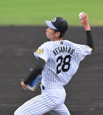 阪神ドラ２・今朝丸　初のシート打撃で最速１４３キロ　ズバッと外角直球、客席から歓声