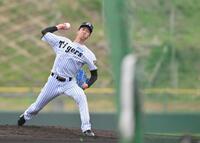 　シート打撃に登板する今朝丸（撮影・西田忠信）