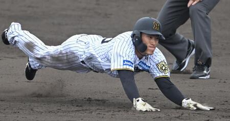 　７回、二盗を決める福島（撮影・飯室逸平）