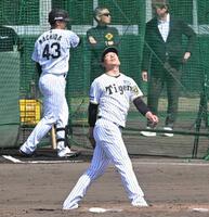 　ライブＢＰで貫禄のピッチングを見せた岩崎（撮影・飯室逸平）