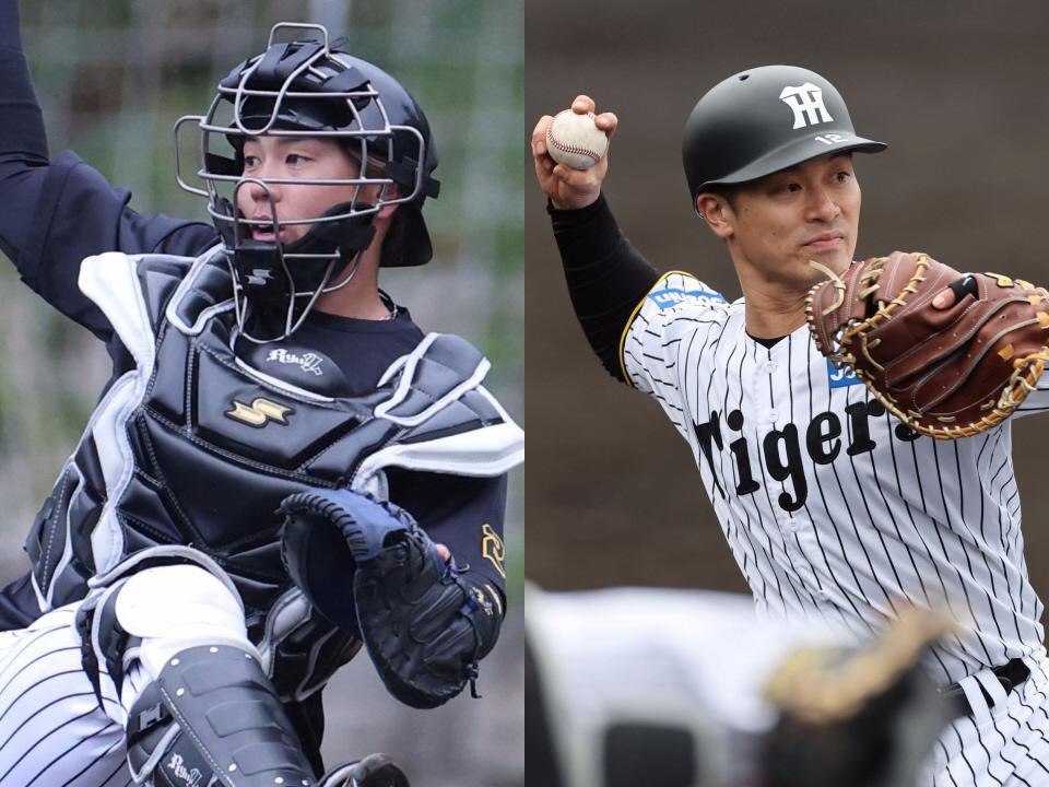 　梅野（左）と坂本