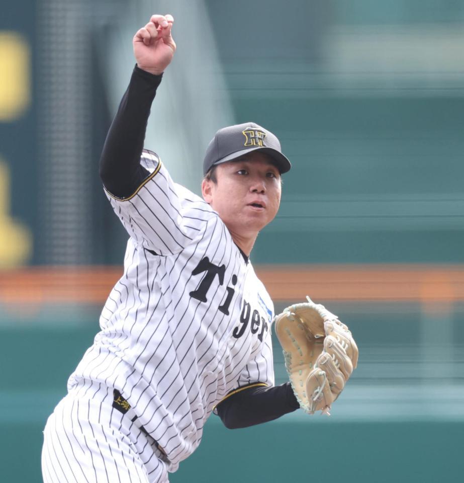 　３回を無失点に抑える村上（撮影・田中太一）