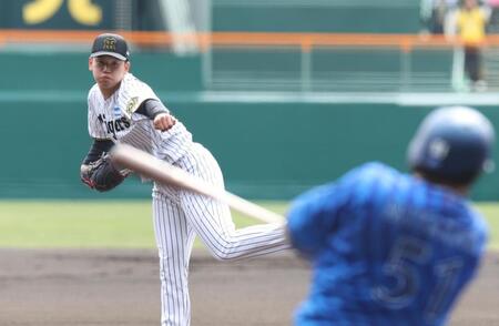 　１回、宮崎を右飛に打ち取る門別（撮影・中田匡峻）