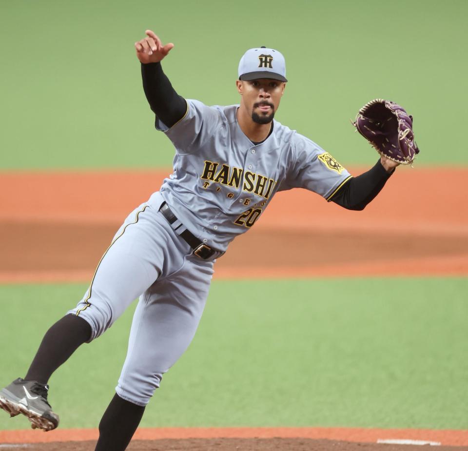 　先発し、力投するデュプランティエ（撮影・田中太一）