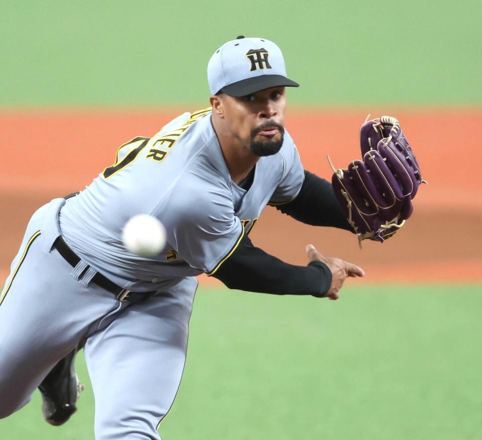 　先発し、力投するデュプランティエ（撮影・田中太一）