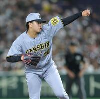 　３回、カブス打線を相手に力投する門別（撮影・西岡正）