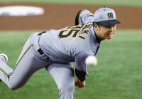 　ドジャース戦に先発し、５回無失点と好投した才木