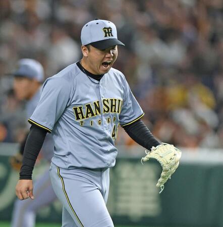 阪神　村上が強力巨人打線に７回５安打１失点！２勝目の権利手に降板
