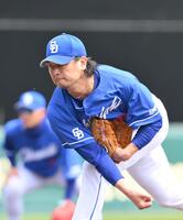 力投する先発の中日・涌井秀章＝日鉄鋼板ＳＧＬスタジアム尼崎（撮影・西田忠信）