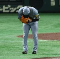 　７回、坂本を遊ゴロに仕留め安どの石井（撮影・金田祐二）