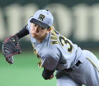 力投する先発投手の阪神・門別（撮影・中田匡峻）