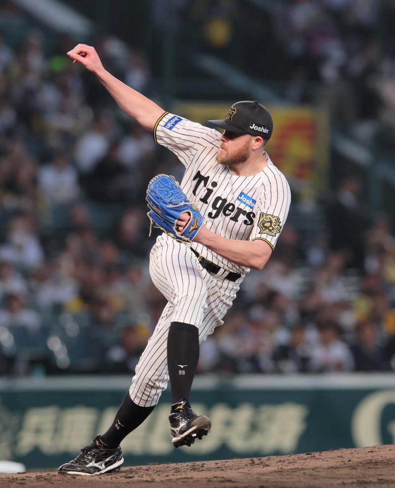 　先発し力投するビーズリー（撮影・北村雅宏）