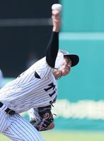 　シート打撃に登板する今朝丸（撮影・石井剣太郎）