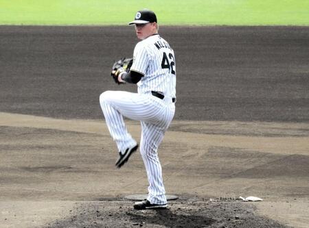 　シート打撃に登板したネルソン