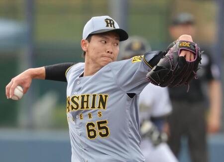 　８回に登板し、無失点に抑えた湯浅（撮影・坂部計介）