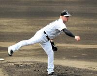 　シート打撃に登板したネルソン