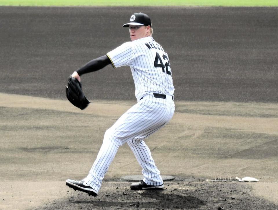 　シート打撃に登板したネルソン