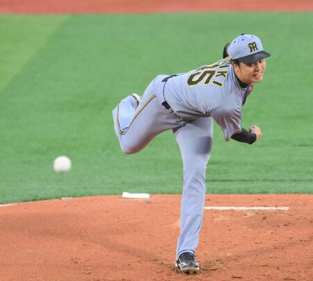 　力投する先発の才木（撮影・伊藤笙子）