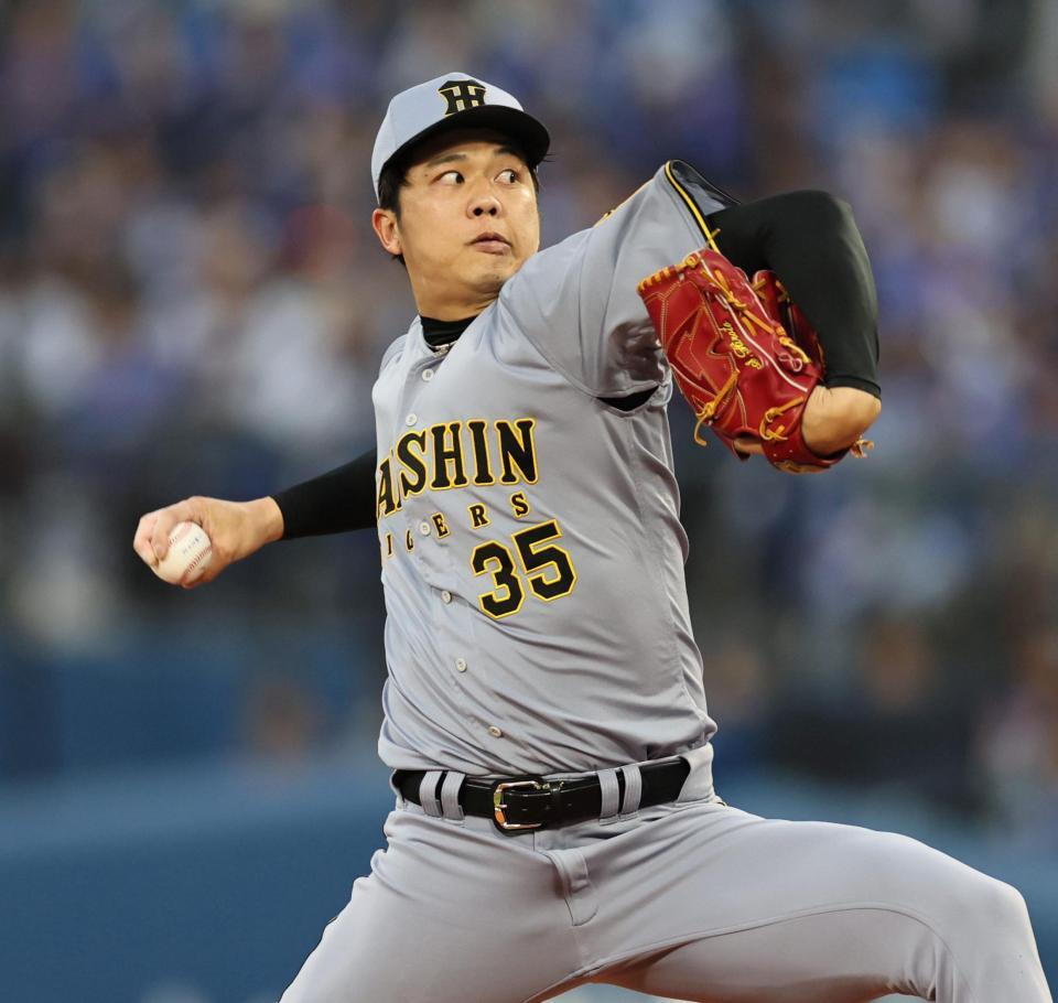 　先発し投げ込む才木（撮影・田中太一）