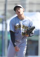 　２回、制球に苦しむ早川（撮影・坂部計介）