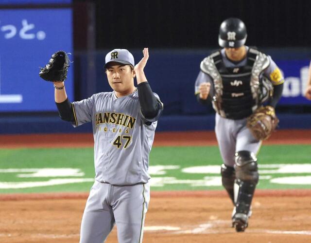 阪神・桐敷 小山さんと同じ「47」背負いプロ初セーブ 「ニュースを