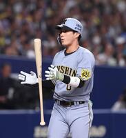 　９回、空振り三振に倒れた代打・木浪（撮影・北村雅宏）