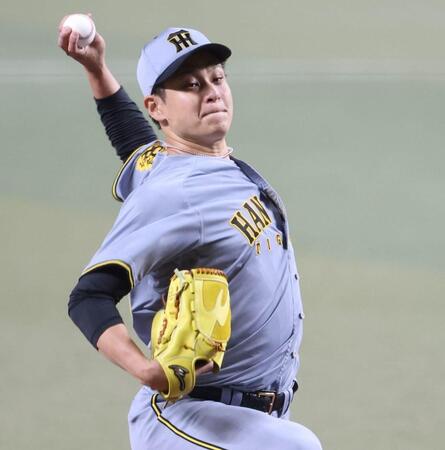 　力投する大竹（撮影・中田匡峻）