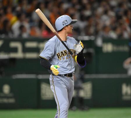 　４回、森下が同点のソロを放つ（撮影・堀内翔）