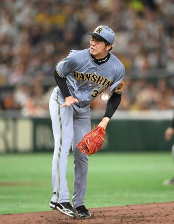 阪神・才木浩人にアクシデント 巨人・吉川の弾丸ライナーが左手を直撃 苦痛に顔ゆがむ
