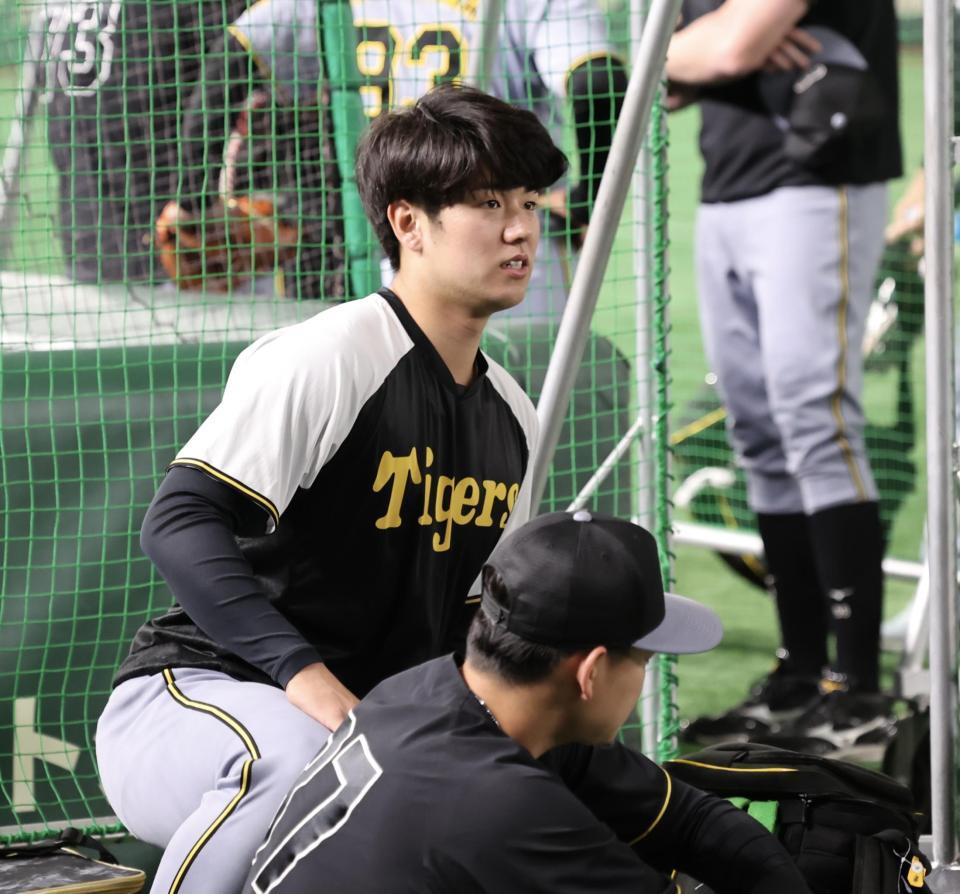 　１軍に合流した石黒（撮影・田中太一）