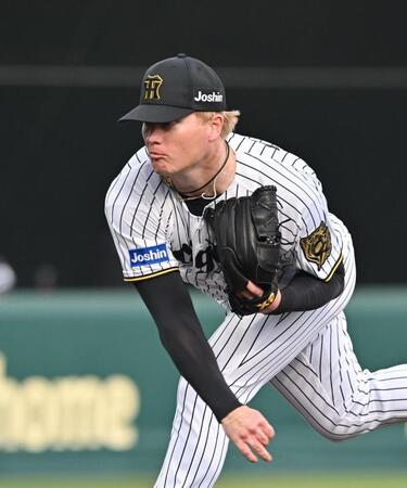 　８回、３番手で登板するネルソン（撮影・西田忠信）