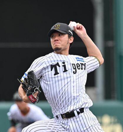 　力投する先発の伊藤将（撮影・西田忠信）