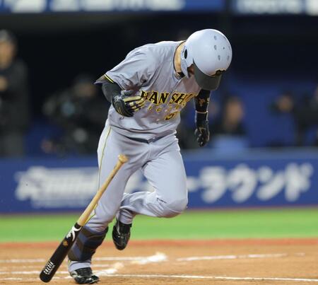 　７回、二ゴロに倒れる中野（撮影・西岡正）