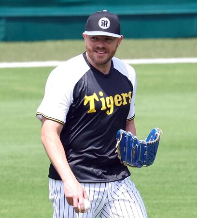 　１軍に合流したビーズリー（撮影・山口登）