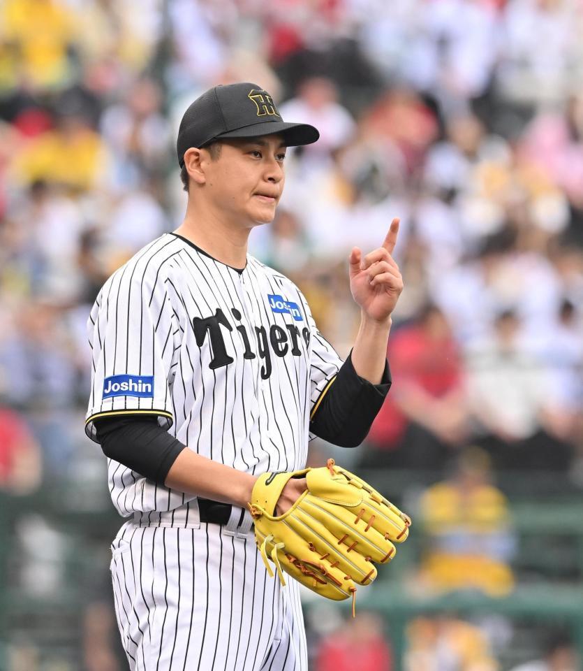 　３回、矢野を三振に仕留めた大竹（撮影・西田忠信）