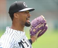 　練習中に声を出すデュプランティエ（撮影・北村雅宏）