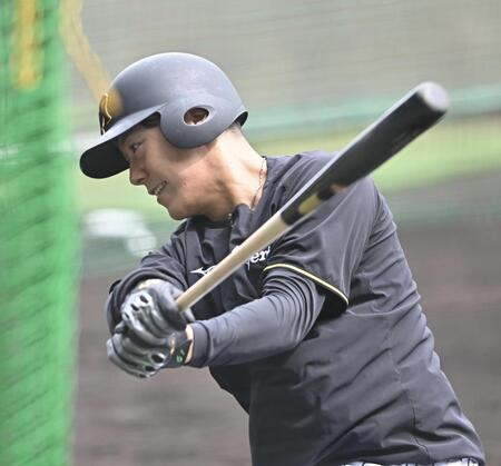 　打撃練習する豊田（撮影・西田忠信）