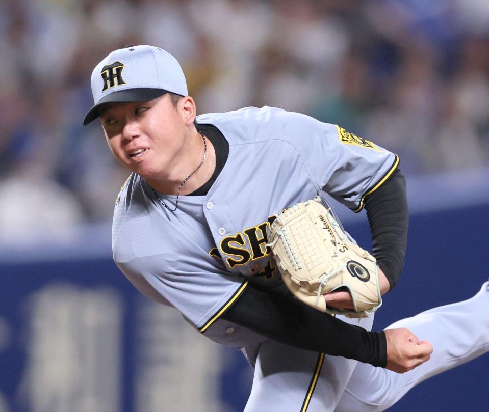 　先発し、力投する村上（撮影・北村雅宏）