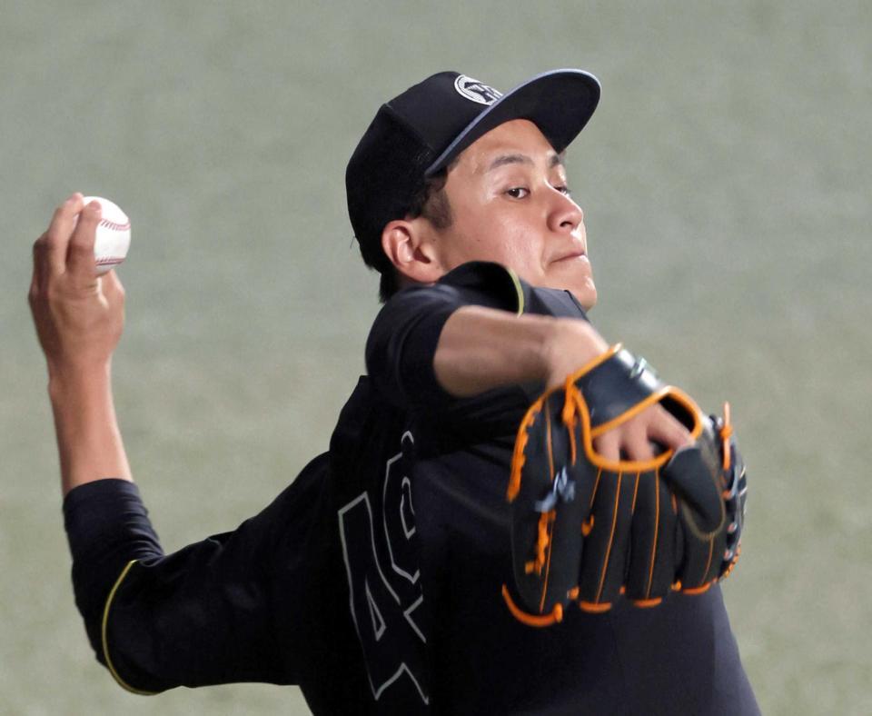 　登板に向けて調整する阪神・大竹耕太郎（撮影・立川洋一郎）