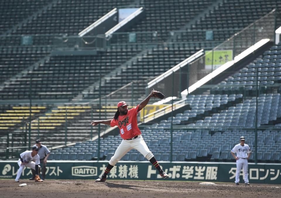 　６回に登板したドリス（撮影・西田忠信）