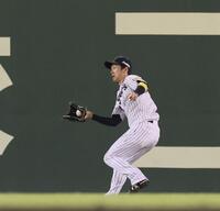 　７回、牧の打球を好捕する中堅手・近本（撮影・立川洋一郎）